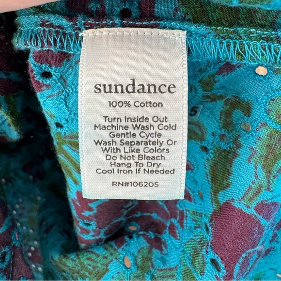 SUNDANCE Rhea Floral eyelet Button Down Shirt Size Large E - Picture 11 of 11